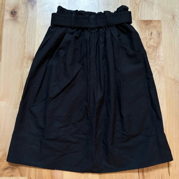 NWT Madewell Belted Linen Blend Black Midi Skirt - Picture 9 of 9